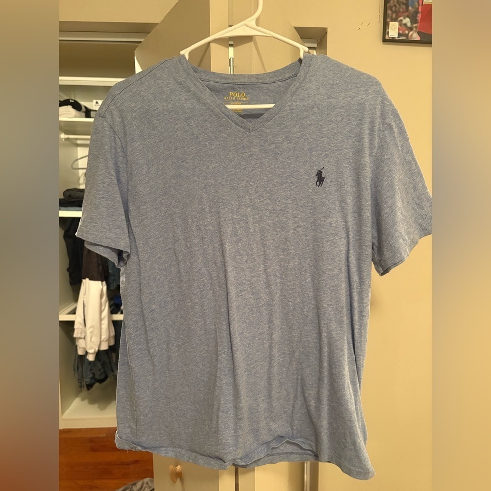 Polo Ralph Lauren Men’s V-Neck Light Blue T-Shirt - Size M